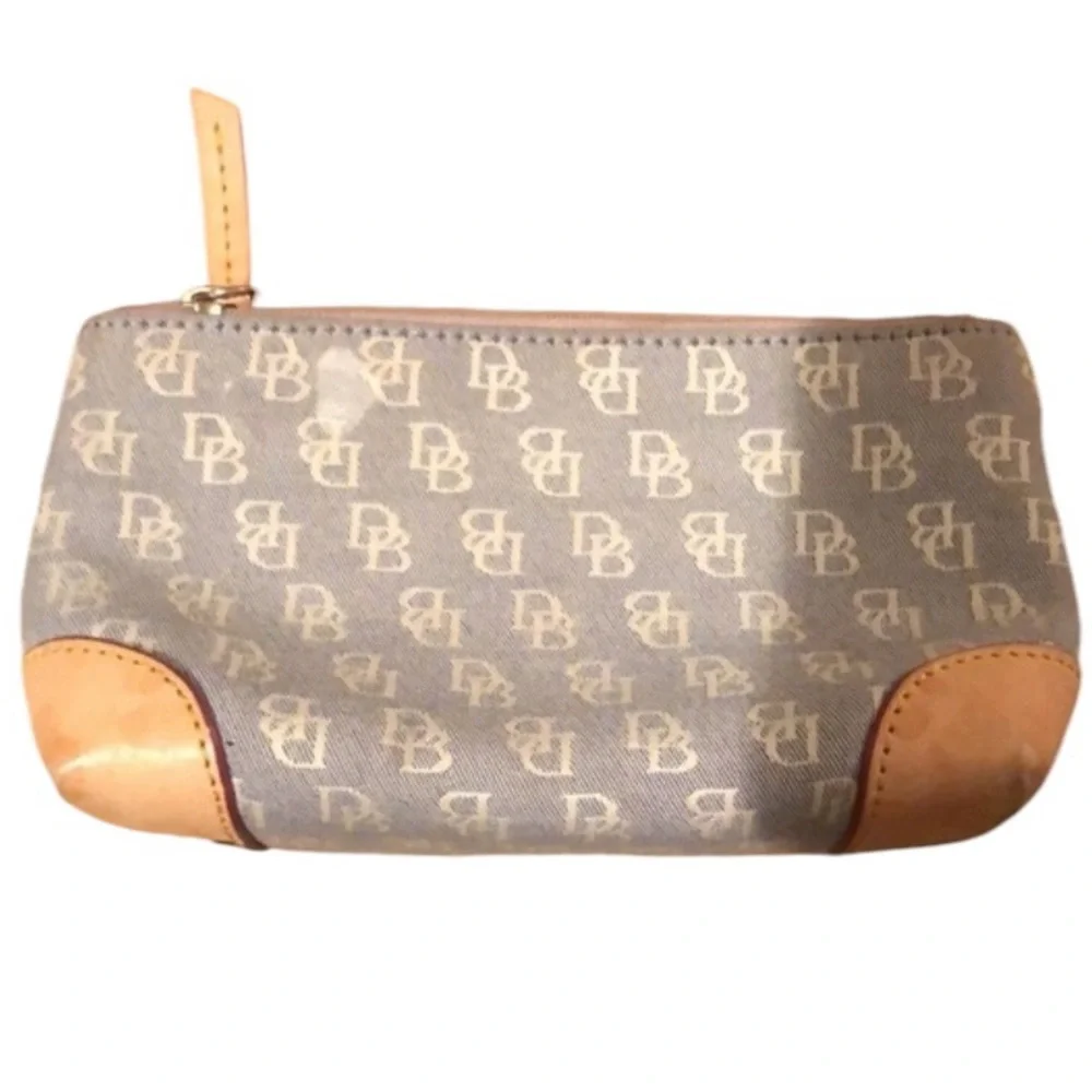 Dooney & Bourke blue Denim zip top make up bag